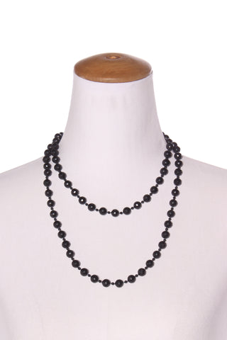 Faceted black bead necklace!
