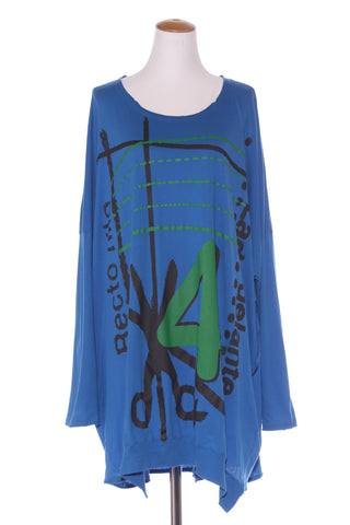 RUNDHOLZ BLACK - Oversized Lagenlook print tee! 12-18