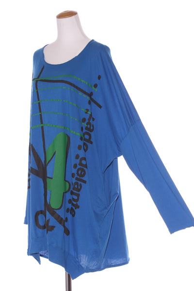 RUNDHOLZ BLACK - Oversized Lagenlook print tee! 12-18