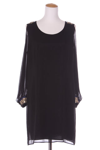 DAVID POND (NZ) Sequin trim lined chiffon dress! 16