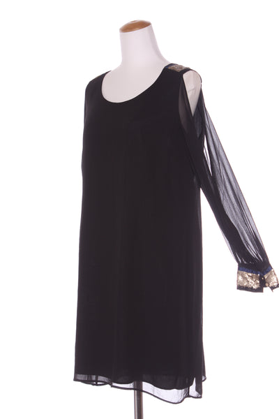 DAVID POND (NZ) Sequin trim lined chiffon dress! 16