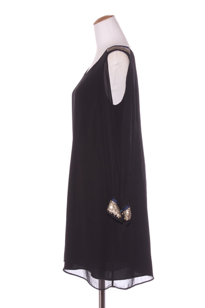 DAVID POND (NZ) Sequin trim lined chiffon dress! 16