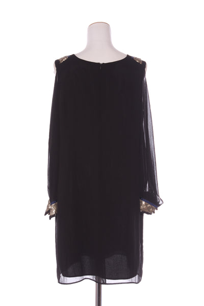 DAVID POND (NZ) Sequin trim lined chiffon dress! 16