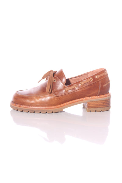MI PIACI - Ester leather boat shoes - Tan! 41
