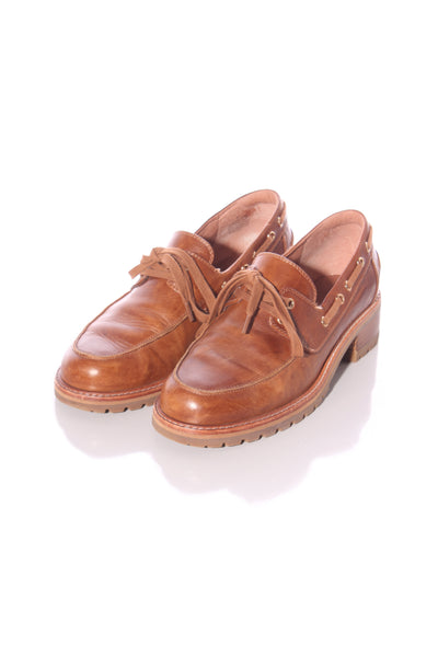MI PIACI - Ester leather boat shoes - Tan! 41