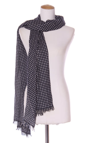 Polka dot knit navy scarf!