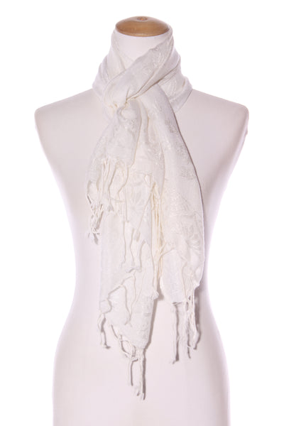 Butterfly + floral fringed scarf!