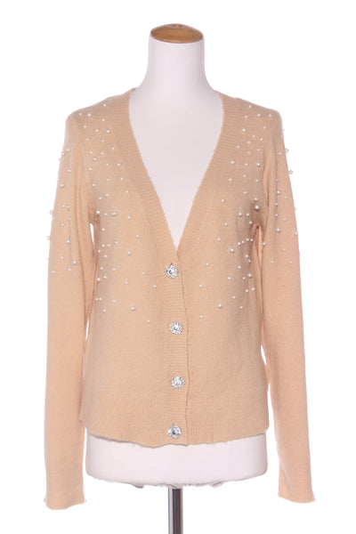 BRAVE SOUL - Pearl embellished cardi - Beige! 14