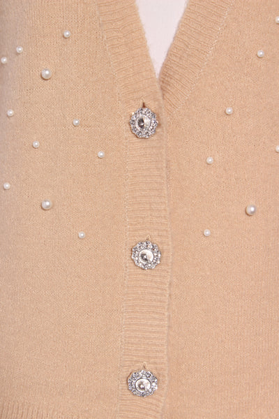 BRAVE SOUL - Pearl embellished cardi - Beige! 14