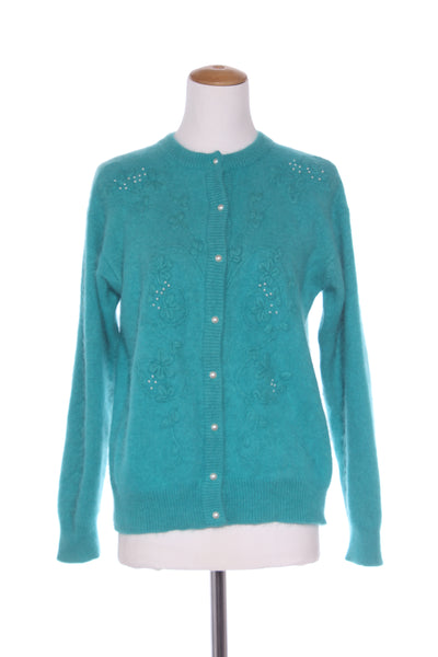 KATIES - Angora blend embellished floral knit cardi! 12