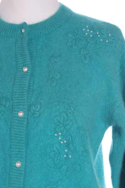 KATIES - Angora blend embellished floral knit cardi! 12