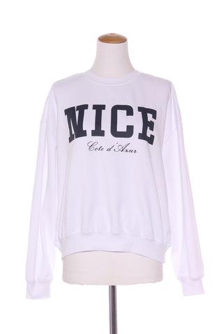 157 "NICE" print sweater! 10-12