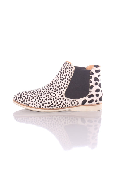 ROLLIE "Chelsea" leather ankle boots- Snow leopard! 41