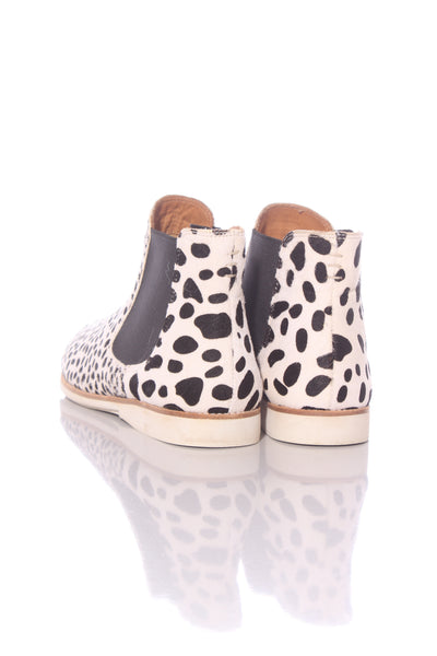 ROLLIE "Chelsea" leather ankle boots- Snow leopard! 41