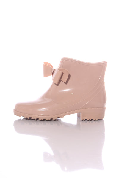 Blush rubber bow detail ankle boots! 8