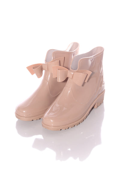 Blush rubber bow detail ankle boots! 8