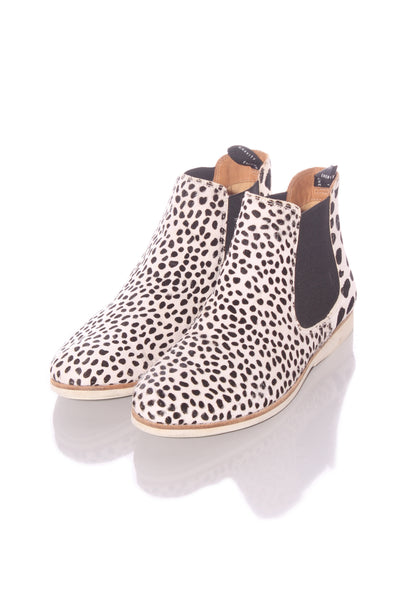 ROLLIE "Chelsea" leather ankle boots- Snow leopard! 41