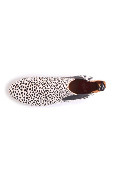 ROLLIE "Chelsea" leather ankle boots- Snow leopard! 41