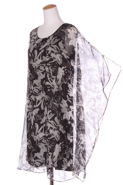 BLUE ILLUSION - Silk lined kaftan dress! 10-12