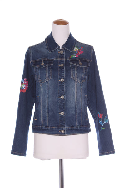 CLAIRE DESJARDINS - Painted floral print denim jacket! 12