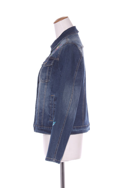 CLAIRE DESJARDINS - Painted floral print denim jacket! 12