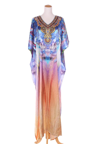 SAKHEE - Embellished feather detail maxi kaftan! 10-18