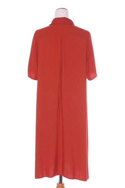 PQ - Rayon shirt dress/duster - Rust orange! 14-16