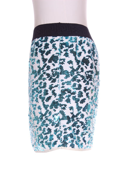 AUGUSTINE - Teal + white sequin mini skirt! 8