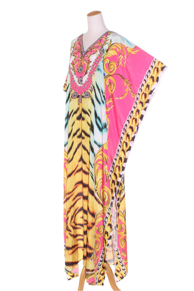 SAKHEE - Embellished Tiger stripe maxi kaftan! 10-18