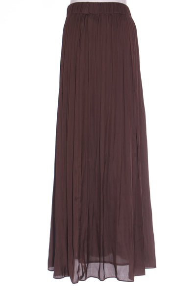 WITCHERY - Chocolate pleated satin maxi skirt! 8