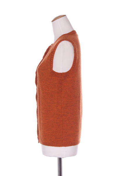HANDMADE - Burnt orange wool vest! 12