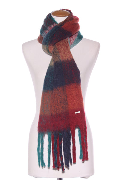 JOULES "Folley" brushed check scarf - Navy/green!