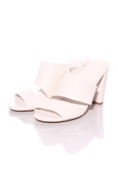 SEED - Leather block heels - Bone white! 38