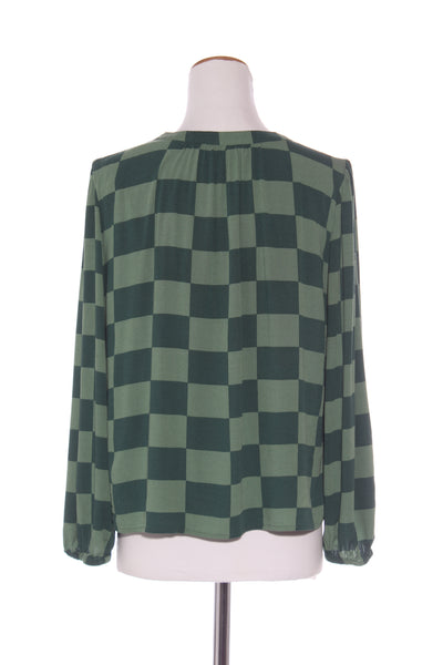 STELLA + GEMMA "Hudson" Green check blouse! 14