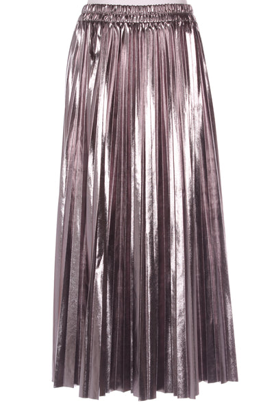 STELLA + GEMMA - Metallic silver pleat midi skirt! 10