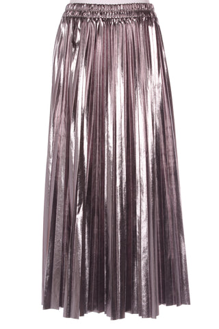 STELLA + GEMMA - Metallic silver pleat midi skirt! 10