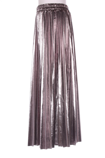 STELLA + GEMMA - Metallic silver pleat midi skirt! 10