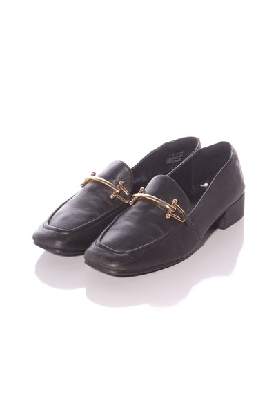 CLARKS - Gold horsebit leather loafer! 41