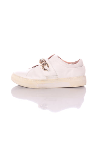 MI PIACI -  Gold chain white leather sneakers! 40
