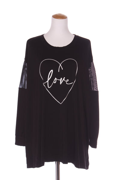 AVENUE "Love" print mesh panel top! 22-24