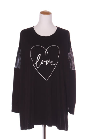AVENUE "Love" print mesh panel top! 22-24