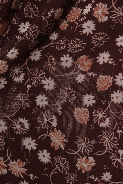 AMONG THE BRAVE - Brown floral tiered midi dress! 10