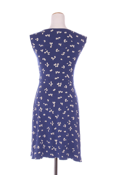 BODEN - Blue + white petal print jersey dress! 6-8