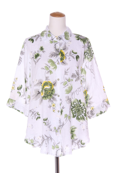 SIMPLY LINEN (BN) "Donna" floral linen shirt! 14
