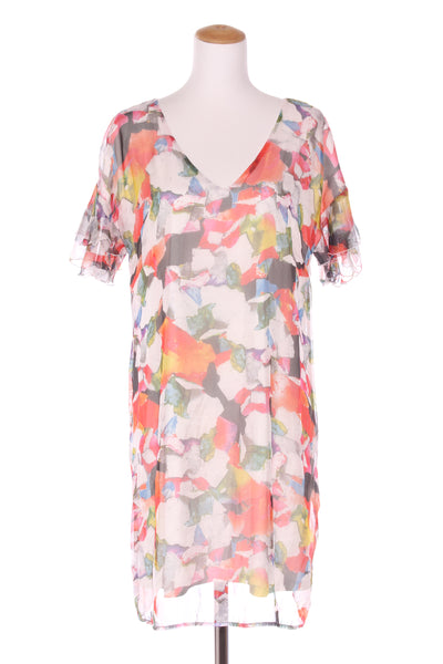 PHILOSOPHY (AU) Ruffle sleeve colourful print dress! 12