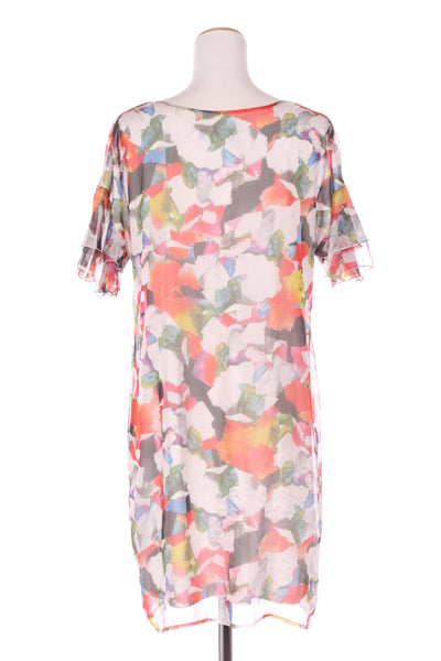 PHILOSOPHY (AU) Ruffle sleeve colourful print dress! 12