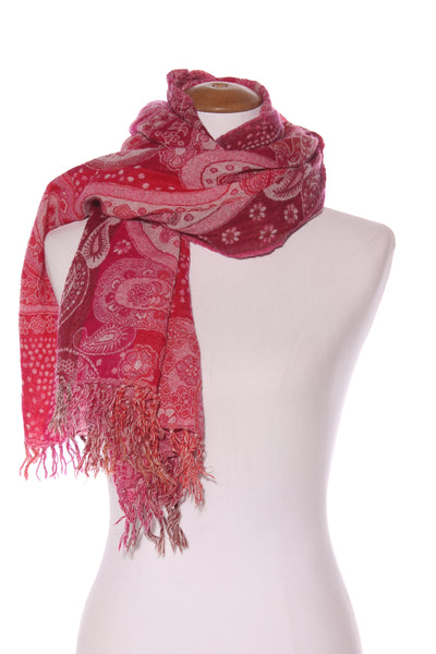Quality wool pashmina pink paisley scarf!
