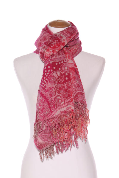 Quality wool pashmina pink paisley scarf!