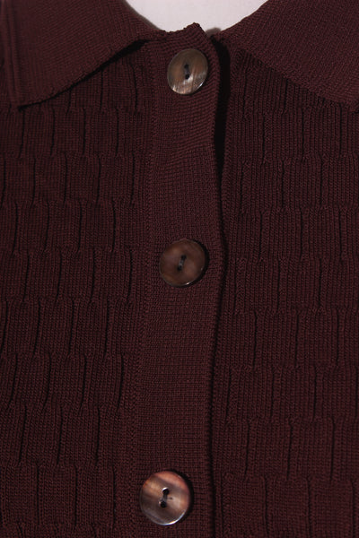 STATE OF PLAY - Patterned knit shirt - Dark Choc! 12