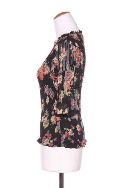 MAX - Black floral shirred top! 8